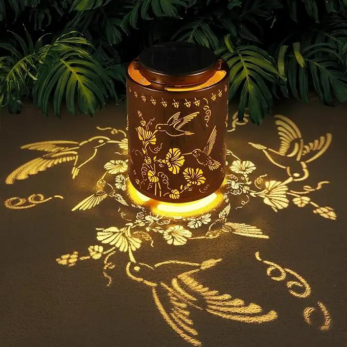 Solar Lanterns Outdoor Waterproof Mushroom Butterfly Garden Decor Gifts for Women Mon Grandma Metal Hanging Solar Lights Decoration for Outside LED Lanterns for Yard Patio Lawn Pathway（Hummingbirds） by GreenHaven Gardens