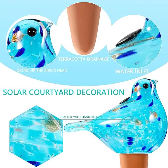 Glass Bird Shaped Plant Watering Ball Glass Automatic Watering Ball Flower Pot Insertion Spike Drip Irrigation Device Watering Ball Irrigation System Plant Enthusiast Gift (Light Blue) by GreenHaven Gardens