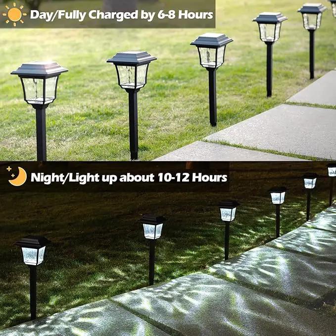 LeiDrail Solar Pathway Lights 8 Pack Solar Garden Lights with 2 Modes Waterproof Outdoor Path Light Warm White/Cool White LED Landscape Lighting for Yard Lawn Sidewalk Driveway Garden by GreenHaven Gardens