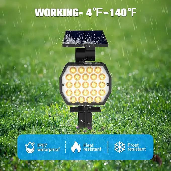 NIORSUN Solar Spot Lights Outdoor,23 LEDs Landscape Lighting with Auto On/Off and 3 Lighting Modes, IP67 Waterproof Spotlights,Outdoor Solar Lights for Yard Garden,8 Pack(Warm White) by GreenHaven Gardens
