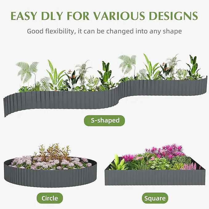 Metal Garden Edging Border, Corrugated Steel Landscaping, DIY for Lawn (Black, 6 Inch x 10FT) by GreenHaven Gardens