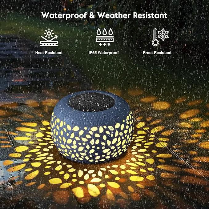 Solar Lantern Garden Patio Decor: 4 Pack White Solar Lanterns Outdoor Waterproof, Solar Lights Outdoor for Table Balcony Deck Pathway Porch Yard Decorations, Outside Hollow Out Metal LED Solar Lantern by GreenHaven Gardens
