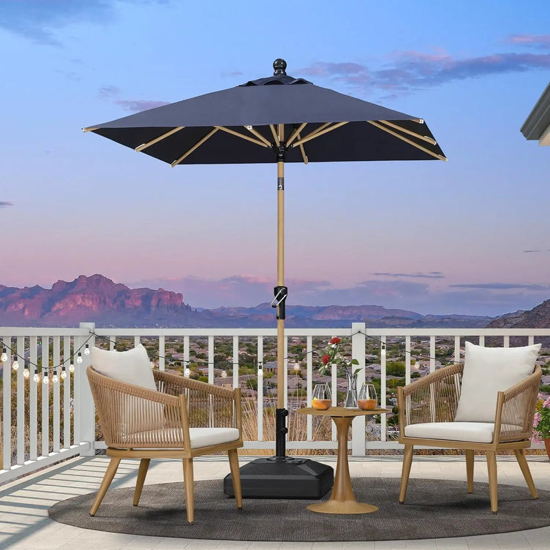 PURPLE LEAF 6' x 6' Market Umbrella Outdoor Table Umbrella Aluminum Patio Umbrella with Push Button Tilt & 8 Sturdy Ribs and Crank Outdoor Umbrellas for Deck Backyard Beach, Navy Blue by GreenHaven Gardens