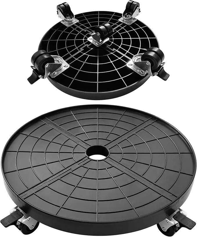 16 Inch Plant Caddy with Wheels Outdoor Indoor 2 Pack, Large Rolling Plant Stand for 500lb Heavy Duty Flower Pots, Round Plant Rollers Lockable Potted Planter Dolly, Black by GreenHaven Gardens
