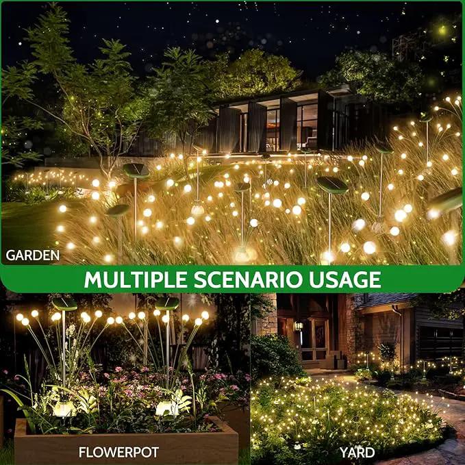 AOSEA Solar Lights Outdoor, Waterproof Fairy Lights Sway by Wind, Firefly Lights for Patio Pathway Outdoor Garden Decor, 4 Pack, Warm White, AOYHG-004 by GreenHaven Gardens