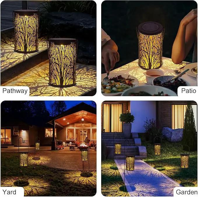 Solar Lanterns for Outdoor Waterproof, Hanging Solar Lights Gifts for Women Mom, Tree Lantern Hanging/Standing for Patio, Lawn, Tabletop, Garden Decorative LED Lantern Black Tree by GreenHaven Gardens