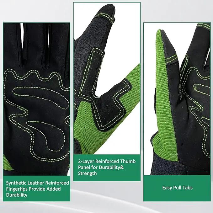 Gardening Gloves for Men and Women, Thorn Proof & Puncture Resistant Working Gloves, Gloves for Safety Work and Gardening, Gardening Gifts, Synthetic Leather Spandex Mechanic with Touchscreen Support by GreenHaven Gardens