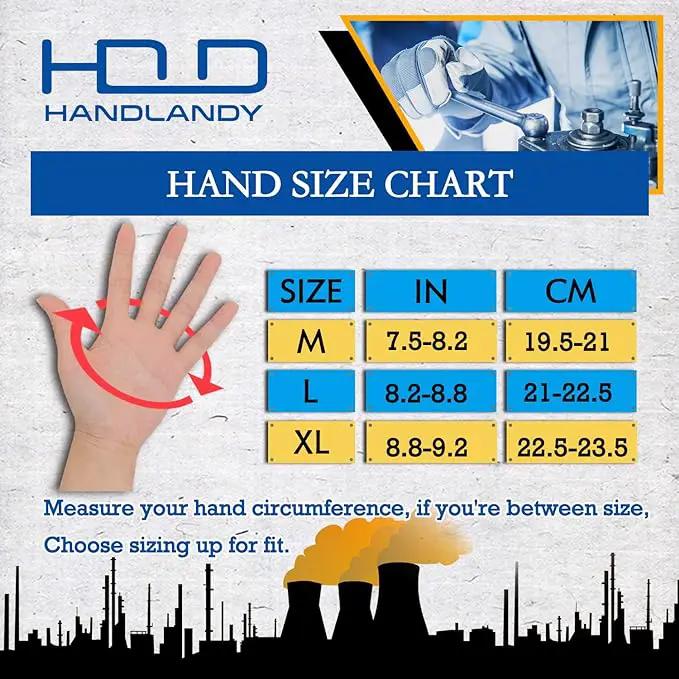 HANDLANDY Leather Work Gloves for Men & Women, Reinforced Durable Garden Gloves, Cowhide Working Glove for Gardening by GreenHaven Gardens