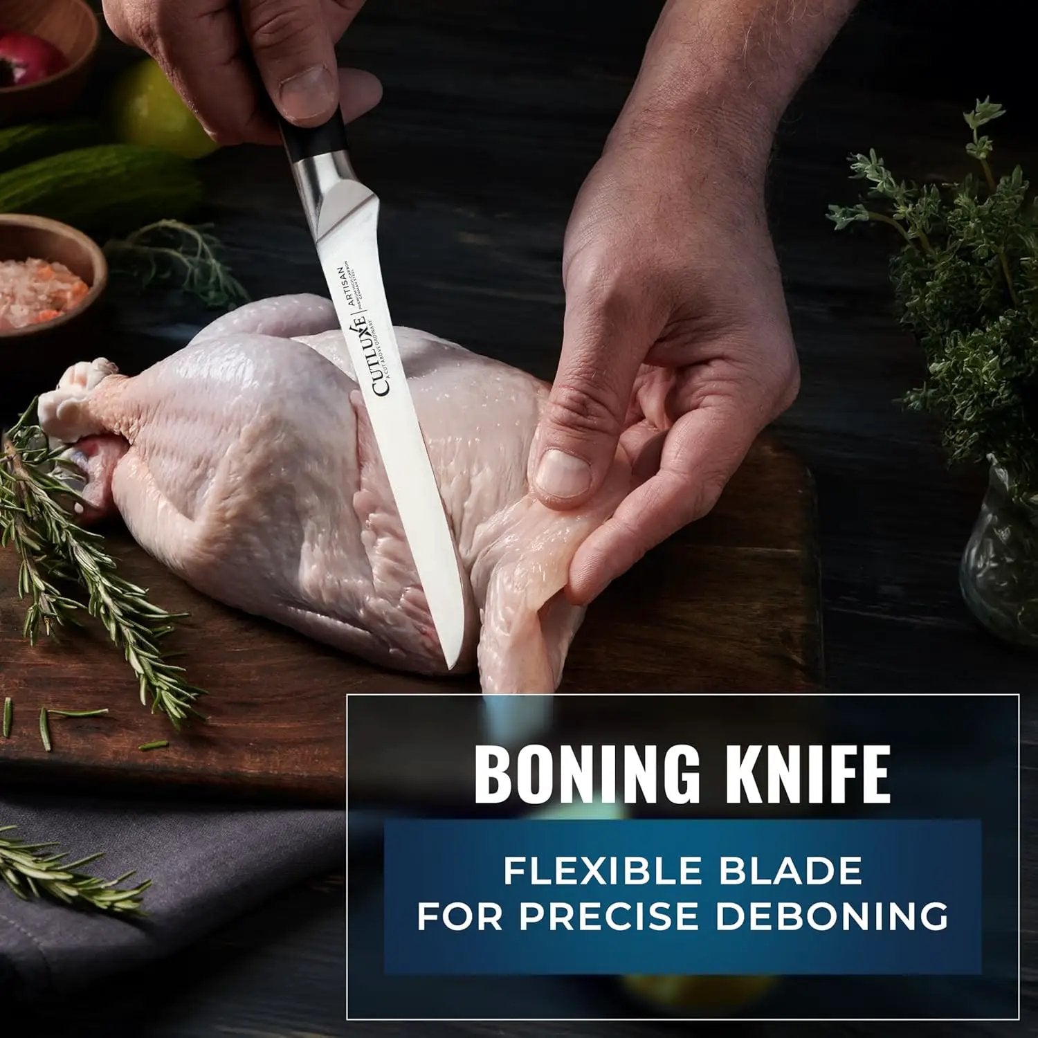 Cutluxe Butcher Knife Set – BBQ Brisket, Breaking & Boning Knife – Slicing Carving Knife Set for Meat Cutting, Ultra Sharp German Steel, Full Tang, Ergonomic Handles – Artisan Series by GreenHaven Gardens