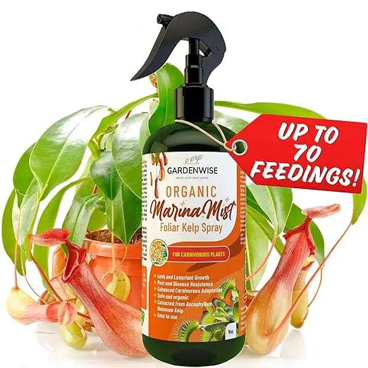 100% Organic Marina Mist Carnivorous Plant Food | Liquid Kelp Foliar Spray for Plants - Kelp Fertilizer for Venus Flytraps, Sundew, Butterworts, Pitcher Plants 8 Oz by GreenHaven Gardens
