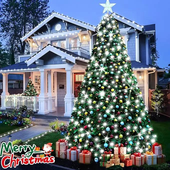 KNONEW 403ft 1000 LED String Lights Outdoor Christmas Lights 8 Modes & Timer Fairy Light Plug in Waterproof LED String Lights for Xmas Yard Tree Wedding Party Holiday Decorations (Cool White) by GreenHaven Gardens