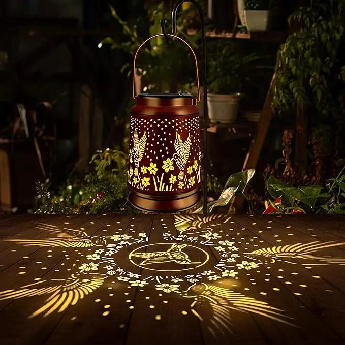 KY&BOSAM Solar Lanterns Outdoor Waterproof Hummingbird Garden Decor Birthday Gifts for Women Mom Grandma Hanging Solar Lights Outdoor Metal LED Lantern Outside for Yard Patio Backyard Porch Pathway by GreenHaven Gardens