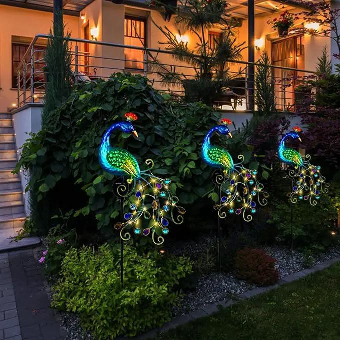 DREAMSOUL Metal Peacock Garden Solar Lights Outdoor Decorative Garden Stake Lights- Waterproof Peacock Solar Landscape LED Path Light Patio Yard Lawn Outside Decoration by GreenHaven Gardens