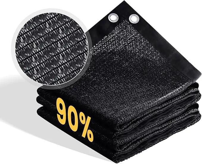 VICLLAX 90% Shade Cloth, 4x5FT Durable Black Mesh Trap with Every 3 FT Grommet, Sun Shade Fabric Netting for for Plants Cover, Greenhouse, Chicken Coop, Barn Kennel, Garden Patio by GreenHaven Gardens