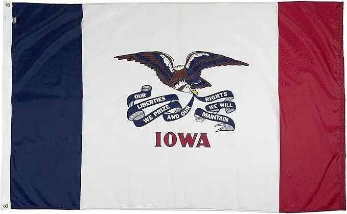 FlagSource Iowa Nylon State Flag, Made in the USA, 3x5' by GreenHaven Gardens