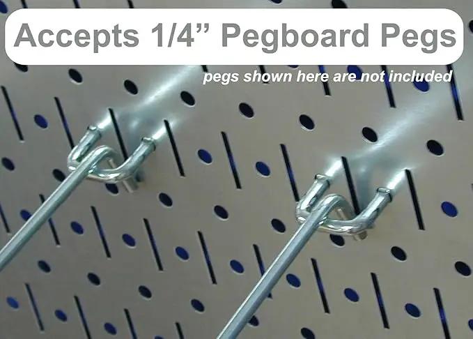 Wall Control Pegboard Organizer 4 ft. Metal Pegboard Standard Tool Storage Kit with Galvanized Toolboard and Blue Accessories by GreenHaven Gardens