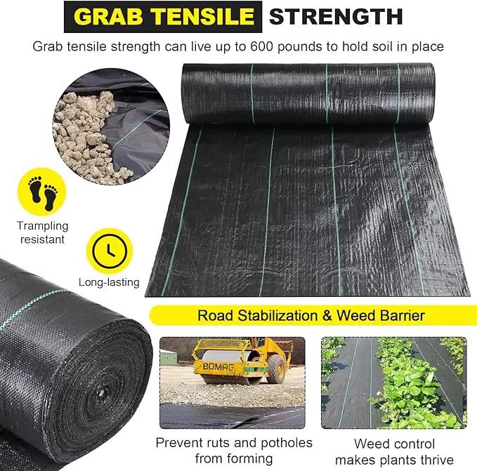 Driveway Fabric - 6.5x330 ft Commercial Weed Barrier - Heavy Duty 3.5OZ French Drain Fabric for Erosion Control and Landscape Projects by GreenHaven Gardens