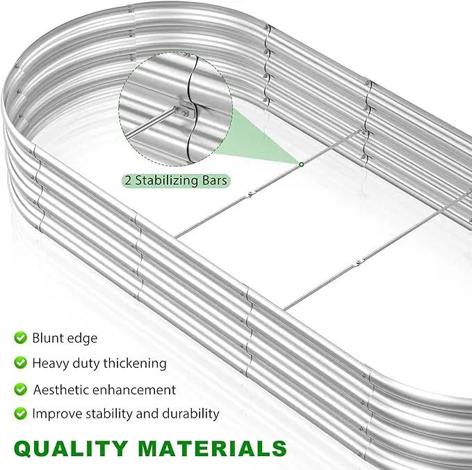 2 Pcs 7 x 3 x 1 FT Galvanized Steel Raised Garden Bed, Large Galvanized Steel Outdoor planter box for for Easy to DIY and clean - Raised Garden Beds outdoor for backyards, terraces and balconies by GreenHaven Gardens