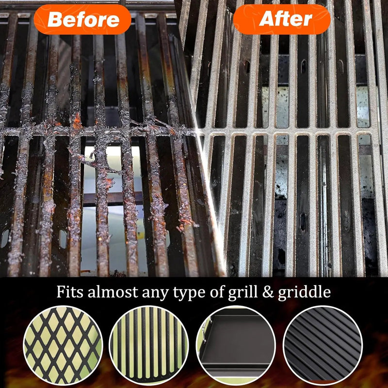 Grill Brush for Outdoor Grill, Bristle Free Steam Grill Brush with Scraper, BBQ Grilling Accessories BBQ Brush Non Metal Bristles, Grilling Accessories Fit Most Grills, Gifts for Men Dad Husband by GreenHaven Gardens