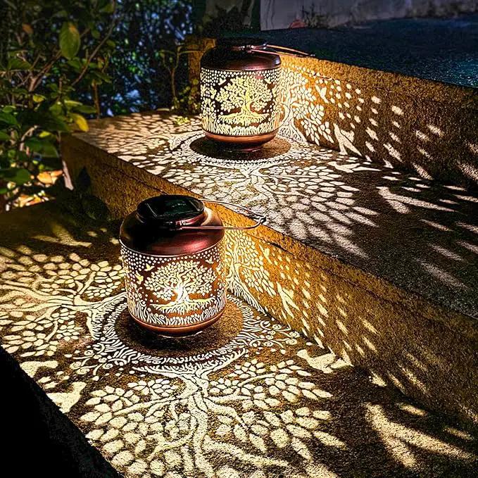 Tree of Life Solar Lanterns Outdoor Waterproof Hanging Solar Lights Big Tree Gifts for Women Men Metal Decorative LED Lanterns for Yard, Patio, Lawn, Tabletop, Pathway, Landscape, Garden Decor by GreenHaven Gardens