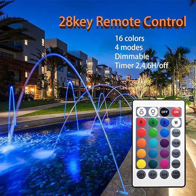 RGB Pond Lights with Timer, IP68 Waterproof Underwater Dimmable LED Fountain Lights for Outdoor Landscape Fish Tank Pond Fountain Waterfall Garden Lawn, 5 Lights by GreenHaven Gardens