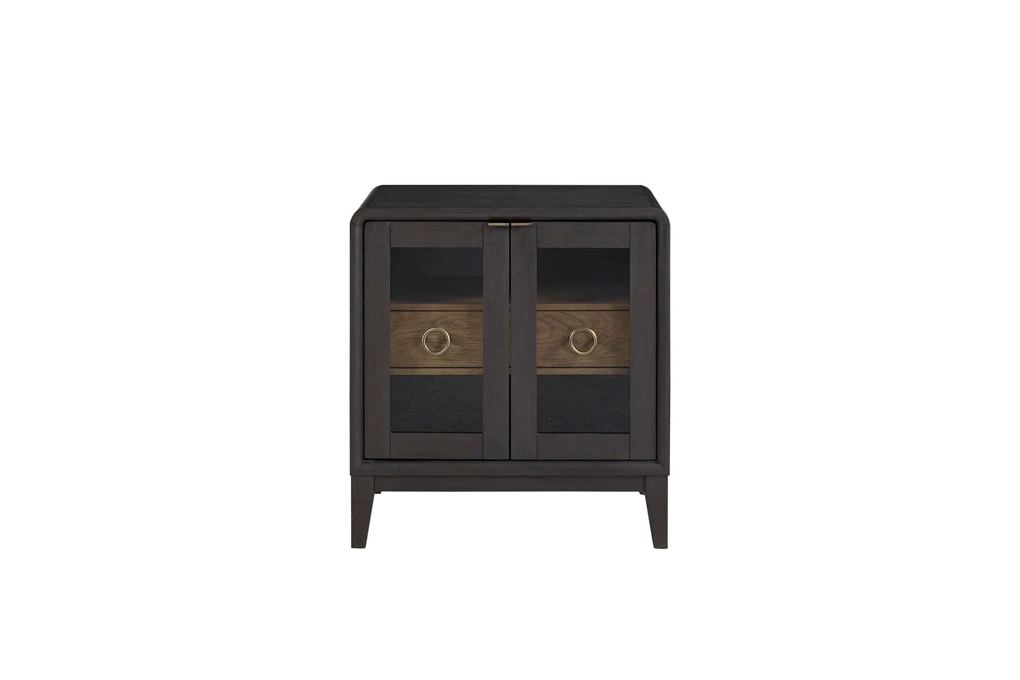 Glass Door Nightstand - Black by Unique Piece Furniture