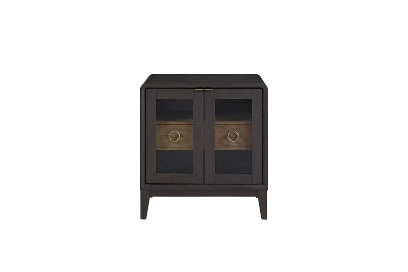 Glass Door Nightstand - Black by Unique Piece Furniture