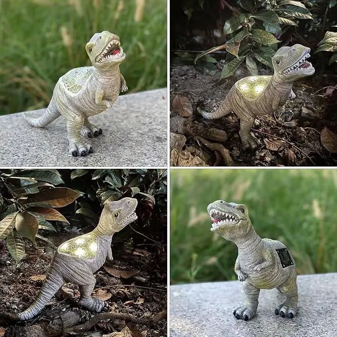 Outdoor Solar Statue Garden Decor, Dinosaur Garden Statues Outdoor Patio Lawn, Balcony Decoration, Solar Garden Outdoor Dinosaur Statues with LED Lights, Unique Gifts for Women by GreenHaven Gardens