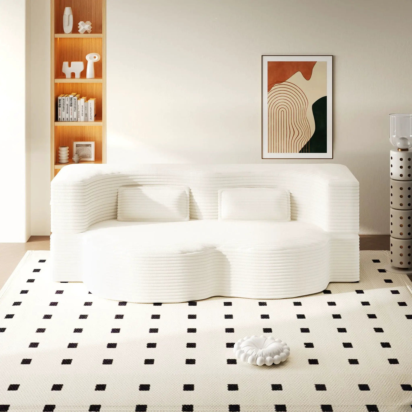 Floor Sofa With 2 Pillows, Convertible Twin Size Mattress For Living Room by HouseOfZazla
