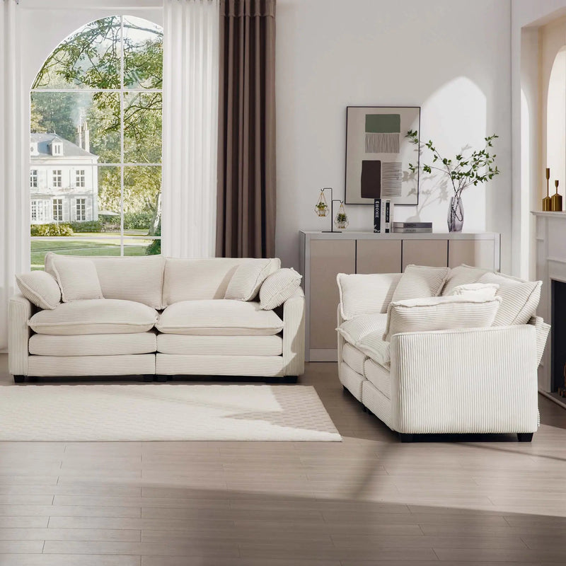 Elegant Oversized Sectional Sofa Set With Deep Seats And Flexible Layout by Unique Piece Furniture