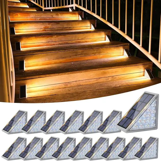 VOLISUN Solar Stair Lights 16 Pack, Solar Step Lights Outdoor Waterproof IP67, LED Outdoor Step Light by GreenHaven Gardens