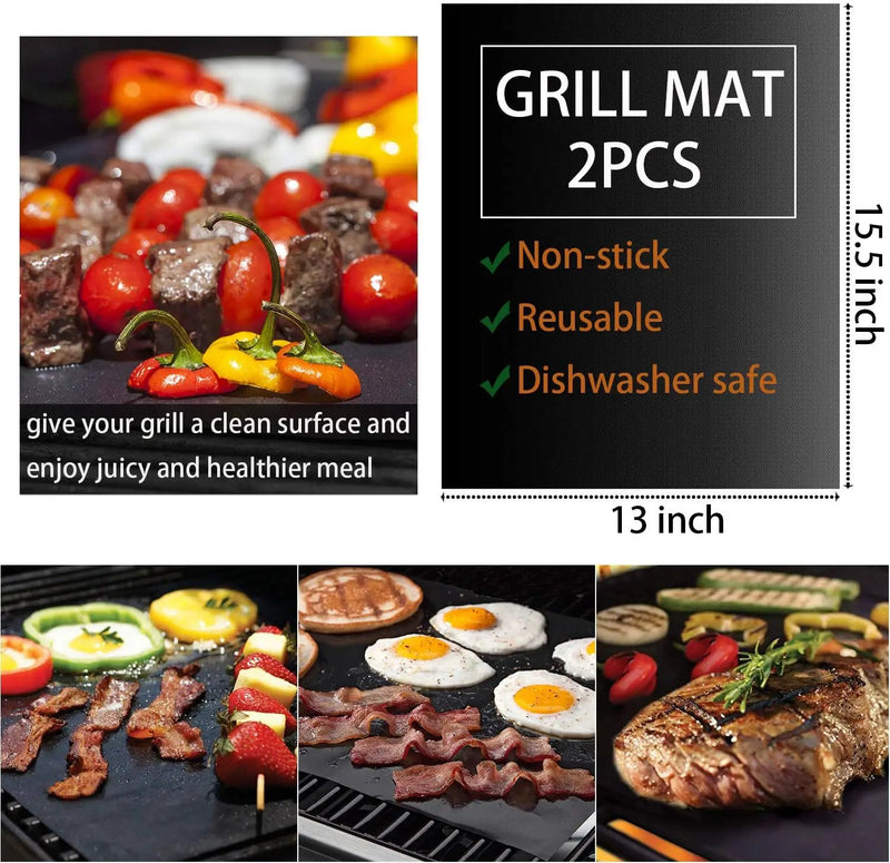 ROMANTICIST 30pcs BBQ Grill Tool Set for Men Dad, Heavy Duty Stainless Steel Grill Utensils Set, Non-Slip Grilling Accessories Kit with Thermometer, Mats in Aluminum Case for Fathers Day Brown by GreenHaven Gardens