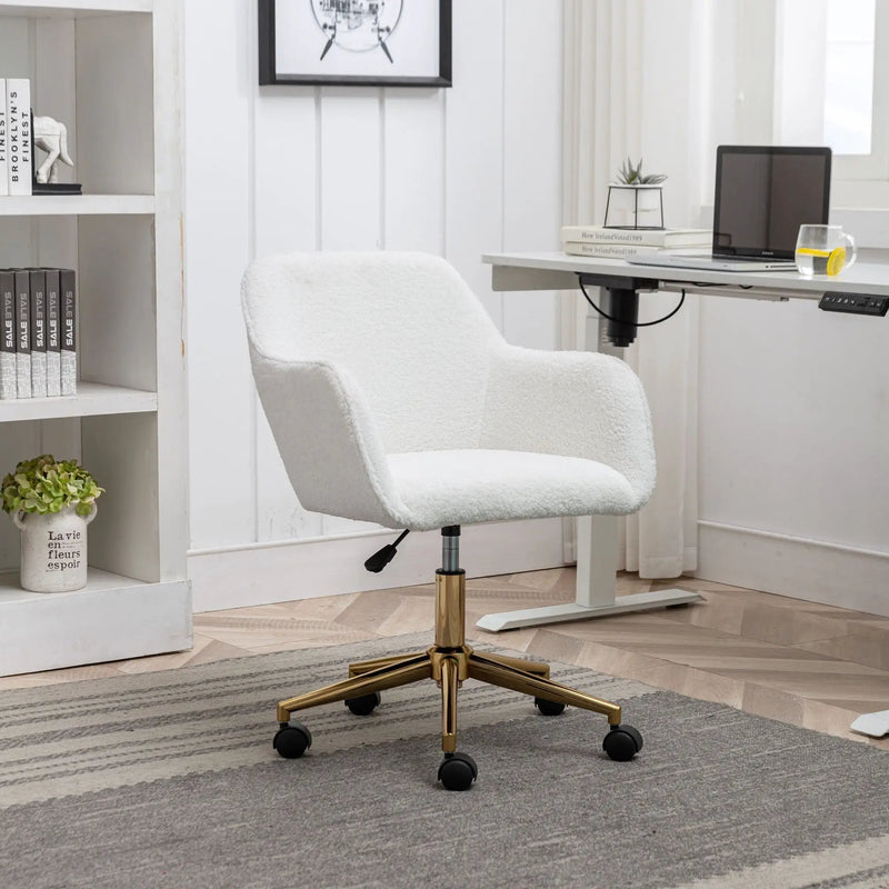 Modern Adjustable Height 360 Revolving Home Office Chair With Metal Legs And Universal Wheel For Indoor by Unique Piece Furniture