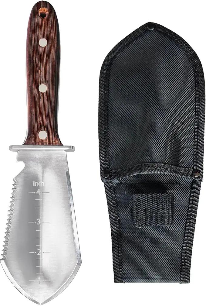 Hori Hori Garden Knife Heavy-Duty Small Gardening Trowel, for Quick Digging, Cutting, Weeding by GreenHaven Gardens