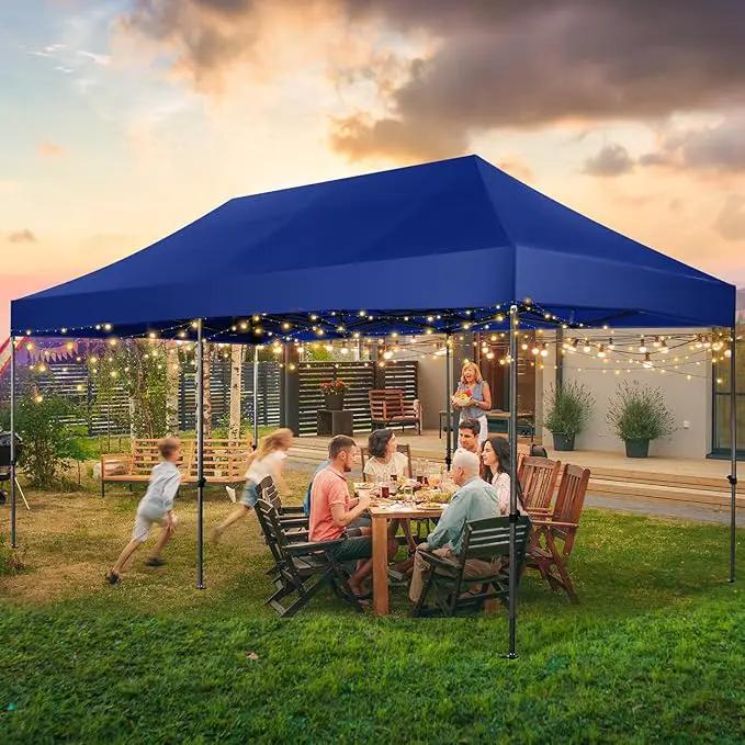 COBIZI 10x20 Pop up Canopy Heavy Duty Without Sidewalls, Easy Set-up Commercial Outdoor Party, 100% Waterproof Wedding Canopy Gazebo, 3 Height Adjustable with Wheeled Bag, Dark Blue by GreenHaven Gardens