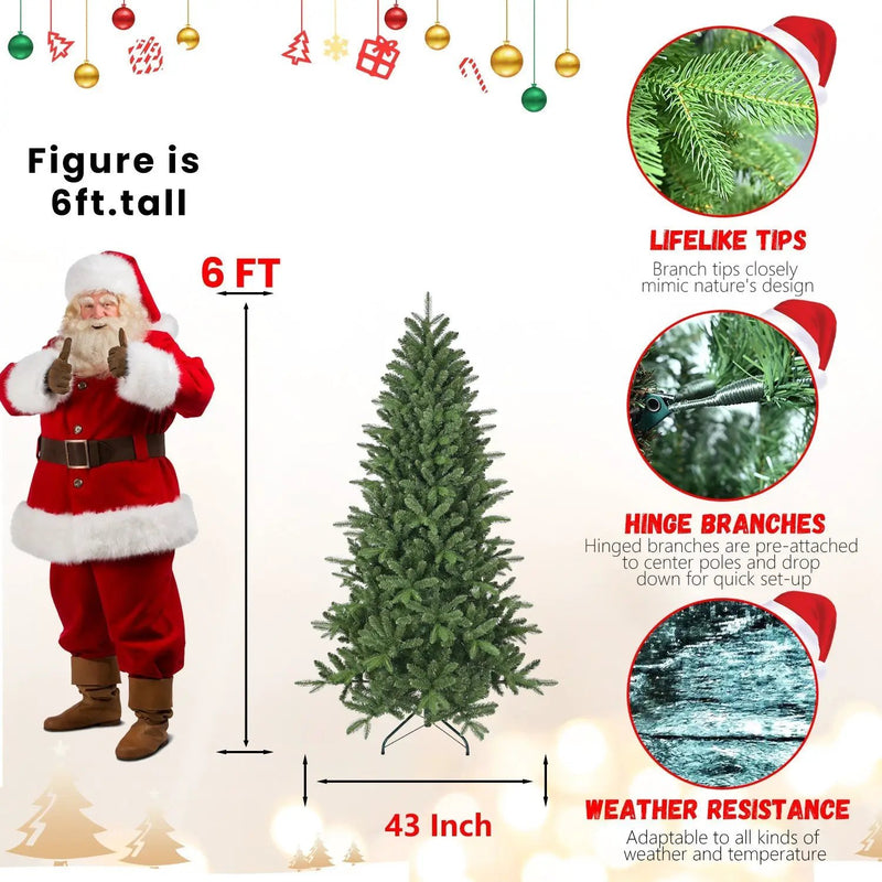6ft Artificial Christmas Tree with 1168 Branch Tips by HouseOfZazla