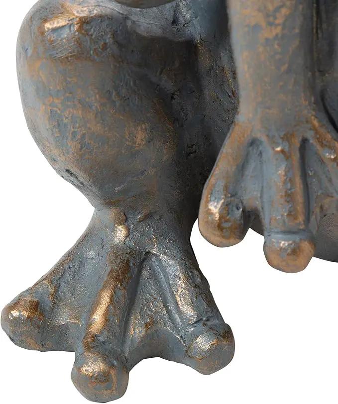 Glitzhome Stacked Frog Outdoor Statue Large Garden Sculpture Decoration, 28" H, Bronze by GreenHaven Gardens