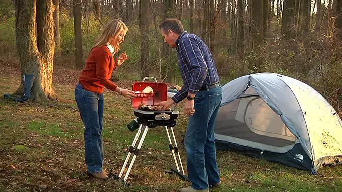 Cuisinart Petite Gourmet Portable Gas Grill with VersaStand, Compact Portable Grill Propane, 150 Sq. In. Cooking Surface, 5,500 BTU Burner Small Gas Grills for Camping, BBQ, Adjustable Base, Handles by GreenHaven Gardens
