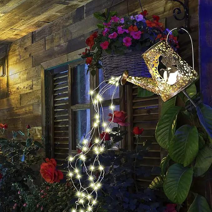 VOOKRY Solar Watering Can with Lights, Outdoor Garden Solar Lights Pathway Stake Lights Waterfall Fairy Lights Decorative Lights for Walkway, Yard, Lawn, Patio, Gardening gifts for Women, Mother's Day by GreenHaven Gardens