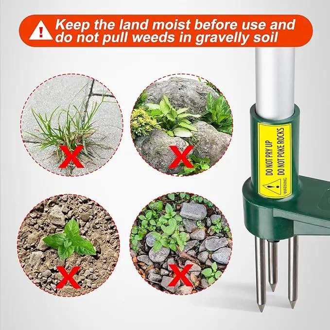 Walensee Weed Puller, Stand Up Weeder Hand Tool, Long Handle Garden Weeding Tool with 3 Claws, Hand Weed Hound Weed Puller for Dandelion, Standup Weed Root Pulling Tool and Picker, Grabber (1 Pack) by GreenHaven Gardens