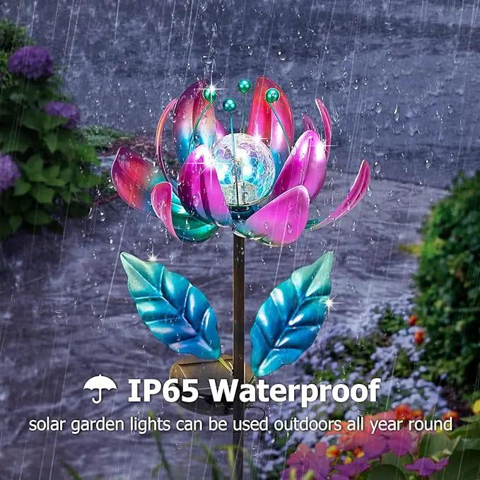 Outdoor Garden Decor Solar Spinners Lights - Metal Wind Spinner Solar Lights for Yard, Patio, Garden Lawn Oranments by GreenHaven Gardens