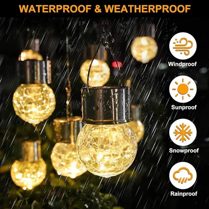 MAXvolador 12-Pack Hanging Solar Lights, Decorative Cracked Glass Ball Light, Solar Powered Waterproof Globe Lighting for Garden, Tree(Warm White) by GreenHaven Gardens