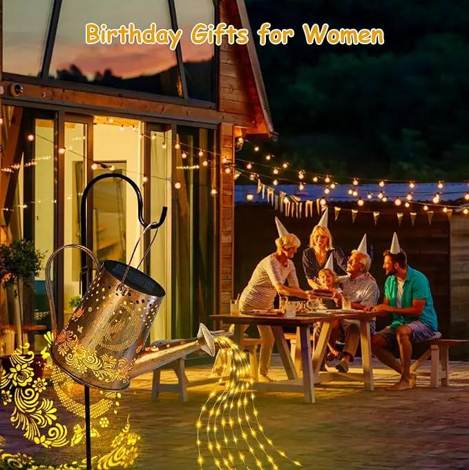 YJFWAL Solar Watering can with Lights, Unique Gifts for Mom Grandma Women Birthday, Waterproof Gardening Gifts Watering Can with Cascading Lights Outdoor Decor for Garden Patio Yard Pathway Backyard by GreenHaven Gardens