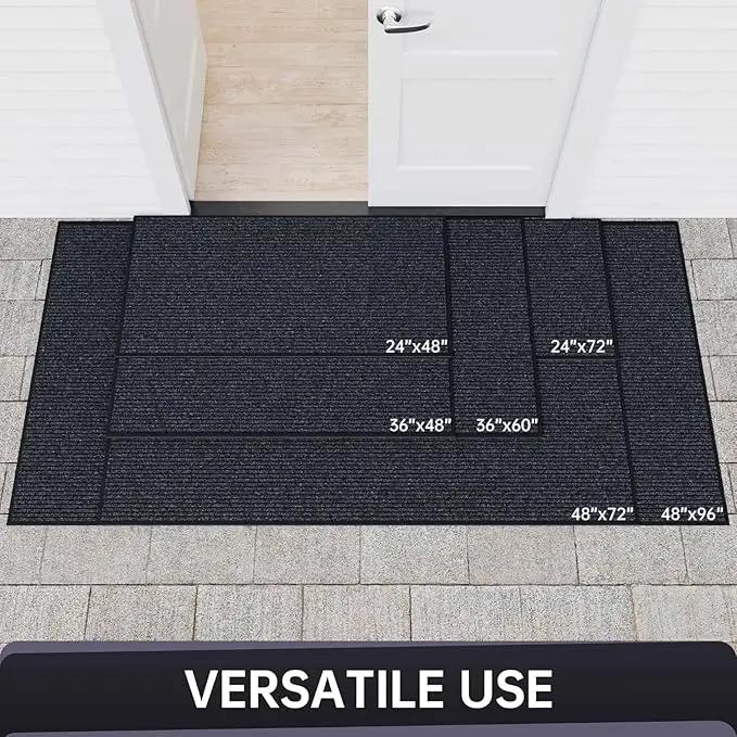 Front Door Mat, 72" x 48" Heavy Duty Indoor Outdoor Entrance Mat for Commercial Entryway, Welcome Durable Non-Slip Rubber Backing, Low-Profile for Entry, Gray by GreenHaven Gardens