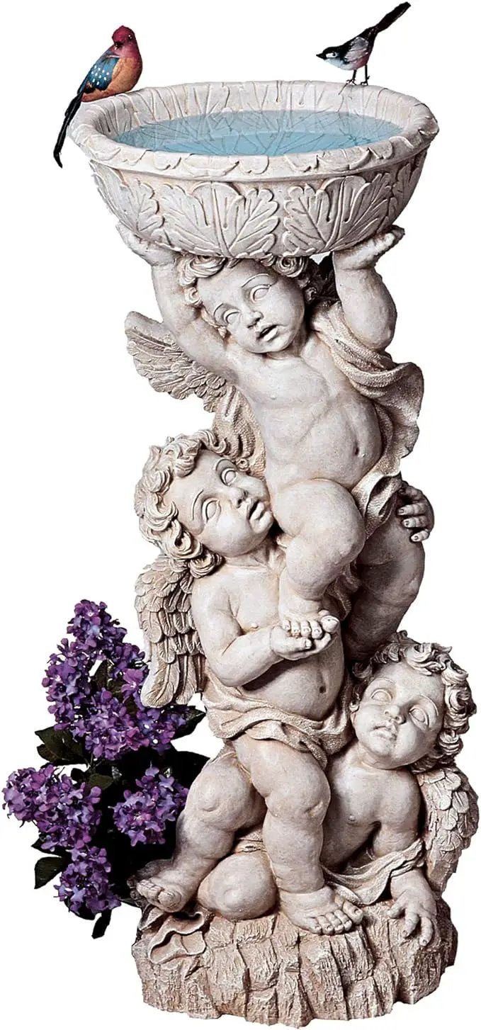 Design Toscano NG27902 Three Cherubs with Urn Decorative Object, ancient ivory by GreenHaven Gardens