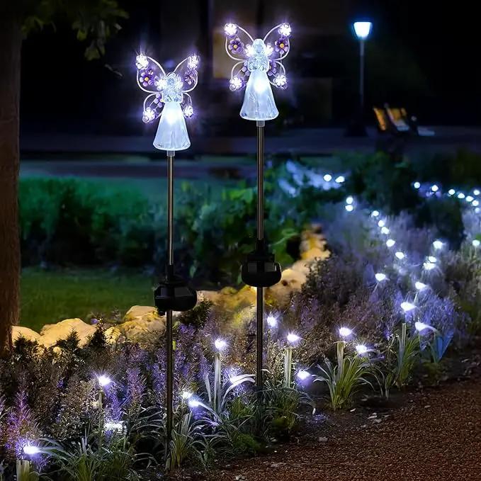 Solar Angels for Cemetery, Fairy Angel Solar Powered Fairy Waterproof Light, 2pcs LED Outdoor Decorative Light, Grave Decorations for Cemetery, Solar Lights for Outside Gardening Supplies by GreenHaven Gardens