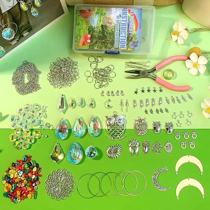 WASTROYAL 420 pcs DIY Sun Catchers Making Supplies Kit Art and Crafts for Adults Prism Hanging Decorative Suncatcher with Crystals Rainbow Maker for Indoor Windows Office Home Halloween Decor (Owl) by GreenHaven Gardens