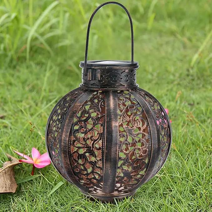 MAGGIFT 2 Pack Hanging Solar Lights,Outdoor Ramadan Solar Lanterns Decorations,Waterproof Hanging Solar Light 6 Lumens,Brown by GreenHaven Gardens
