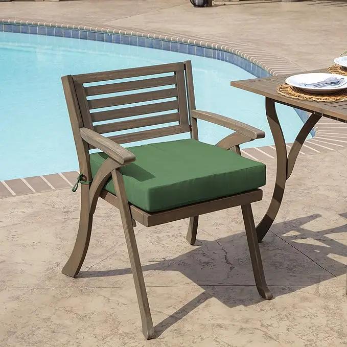 Arden Outdoor Seat Cushion, 19 x 19, Rain-Proof, Fade Resistant Bright Moss Green Leala by GreenHaven Gardens