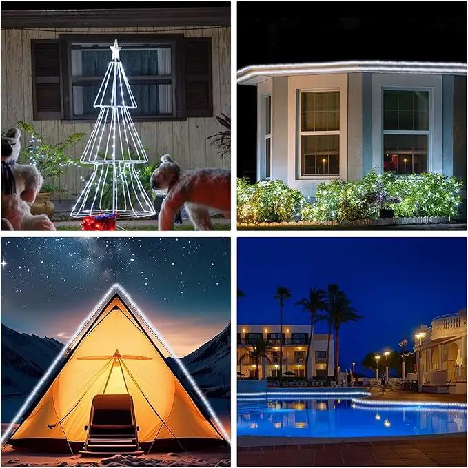 100FT Rope Lights Outdoor, Connectable Trampoline Lights 300LED String Lights Flexible Clear Tube Light Waterproof Rope Light 8 Modes for Camping Yard Pool Canopy Deck Home Outdoor Indoor Decor by GreenHaven Gardens
